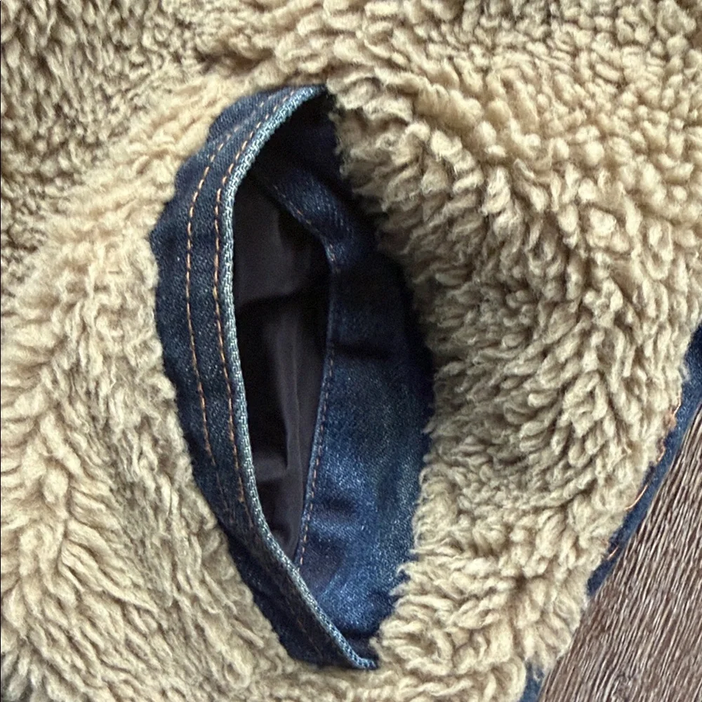 Zara Tan and Blue Sherpa Lined Jacket - Picture 11 of 16